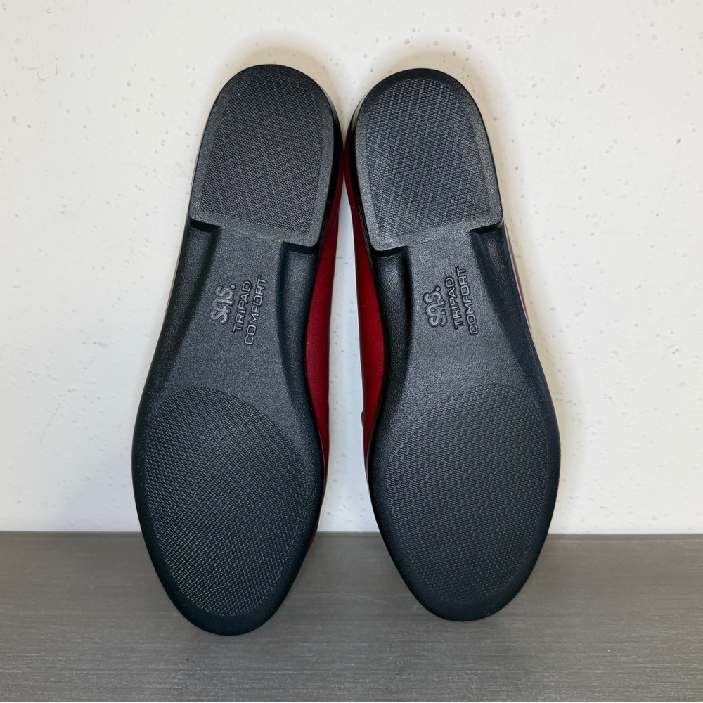 New SAS Simplify Red Leather Loafers Women's Sz 8.5 M Comfort Shoes Made in USA - Picture 6 of 7